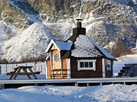 Финский гриль-домик зимой